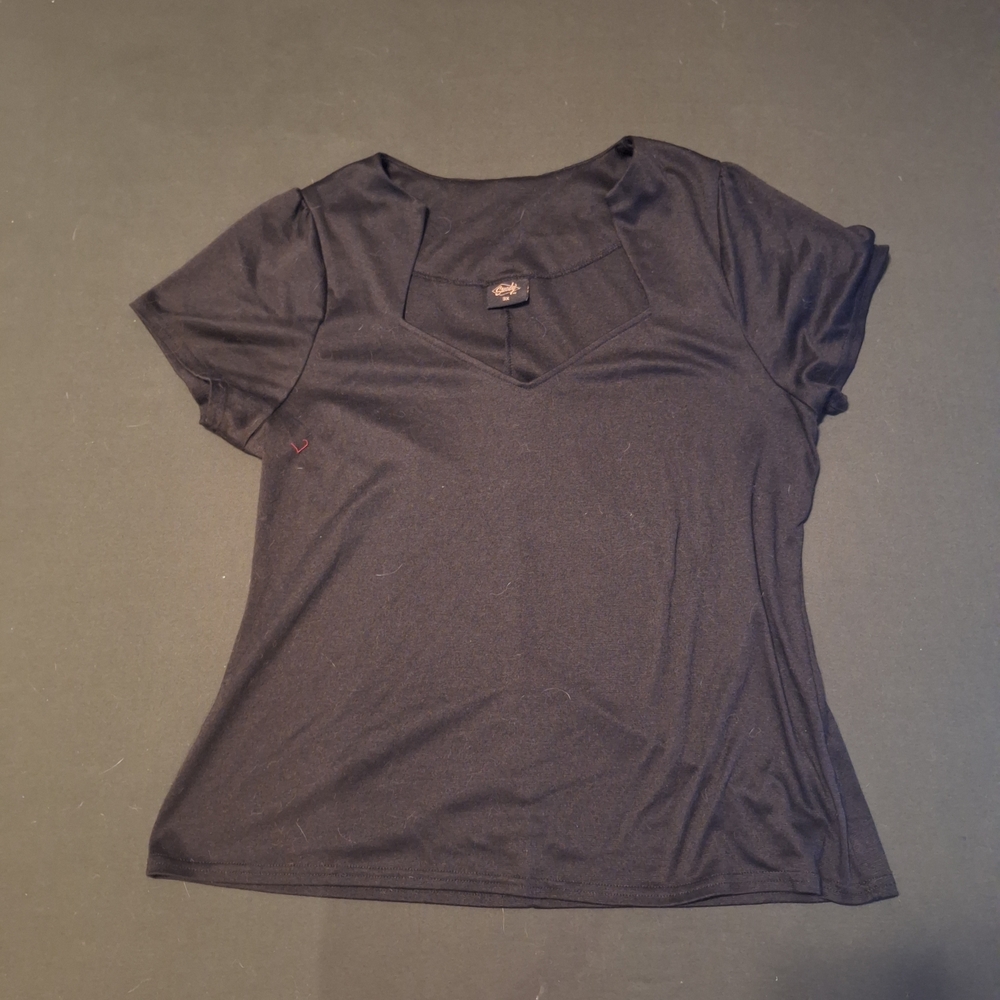Chic Black Short Sleeve Women's Top